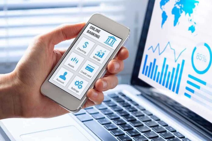 599904188 featured image Person using smartphone for online banking.