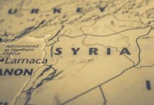 Map showing Syria and surrounding regions