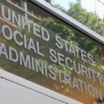 United States Social Security Administration building exterior reflection