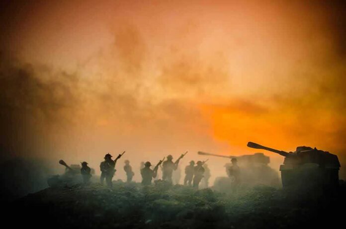 686756764 featured image Soldiers and tanks in the foggy battlefield.