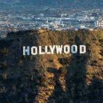The Hollywood sign on a hillside