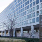 Orville Wright Federal Building with flags outside.