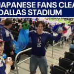 Japan Fans STUN Entire Nation After THIS! Japanese fans clean trash at Dallas Stadium