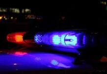 Babysitter From Hell ARRESTED – Horrific Negligence! Close-up of police lights flashing in blue and red at night
