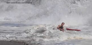 Heart-pounding video shows intense waves as lifeguards rescue swimmer in Santa Cruz County