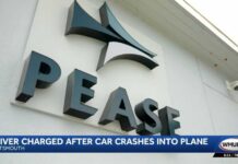 Airport officials discuss next steps after NH driver allegedly crashes through fence, strikes plane