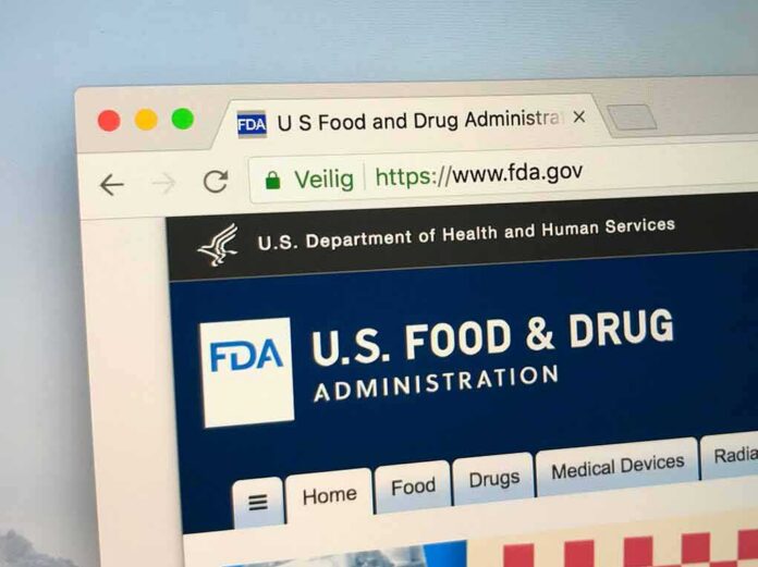 Web browser showing the U.S. FDA website