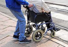 Protests ERUPT After 87-Year Old Evicted! Caregiver pushing person in wheelchair over curb