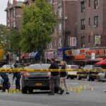 12-Year-Old Kid GUNS DOWN Teenager in Street Police investigate a taped-off urban street crime scene