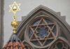 Teen STABBED In Synagogue Attack – City Stunned Star of David atop synagogue roof with stained glass window