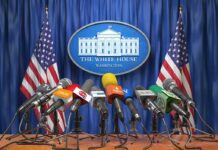 New White House Press Sec Has DISASTROUS First Briefing Press microphones at a White House briefing podium