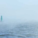 U.S DESTROYS Iran Spy Ship – Only Debris Remains Green buoy in foggy sea