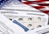 Homan Brings Out Puppets and Crayons to Explain Immigration Law to CBS U.S. immigration and naturalization documents with American flag