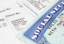 Trump Signs Bill Allowing Priests Medicare and Social Security Close-up of a pay stub and a social security card